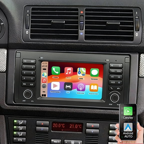 Gsuatey 4G+64G Android 15 Car Radio for BMW 5 Series 1995-2002 E39 with Wireless Carplay Android Auto, 7 inch IPS Touch Screen Stereo with GPS, Bluetooth, WiFi, FM Radio+ AHD Backup Camera