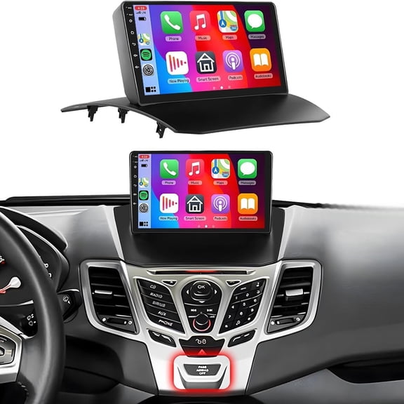 Gsuatey 4G+64G Android Car Stereo for Ford Fiesta 2013-2017 with Wireless Carplay Android Auto, 9" in-Cell Screen Radio with GPS/Bluetooth/FM RDS/EQ/5G-WiFi Mirror Link Backup Camera SWC