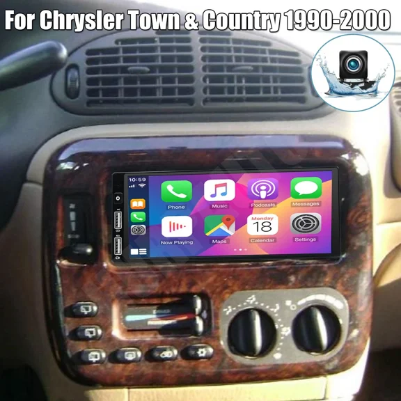 Gsuatey 4G+64G Car Stereo for Chrysler Town & Country 1990-2000, 6.86 Inch Android 15 Touch Screen Radio with Wireless CarPlay, Android Auto, GPS Navi, WiFi, Bluetooth, HD Rear Camera, SWC,FM