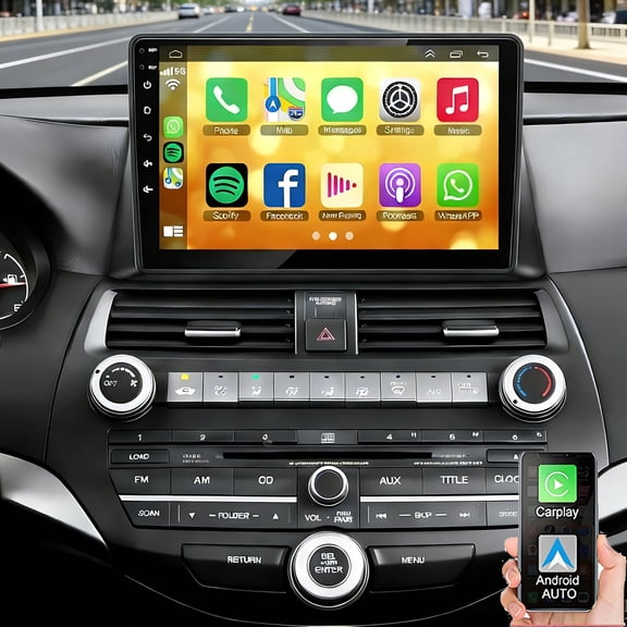 Gsuatey 4G+64G Car Stereo for Honda Accord 2008-2013 with Wireless CarPlay Android Auto, Android 15 10" Touch Screen Car Radio with Bluetooth FM GPS Navigation Backup Camera Head Unit