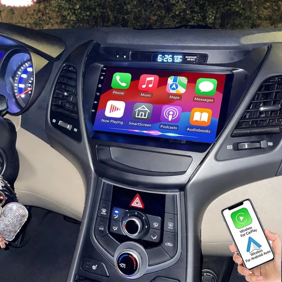 Gsuatey 9-inch Touch Screen Car Radio for Hyundai Elantra 2014-2016 with Wireless Carplay Android Auto, Android 15 Car Stereo Support Bluetooth Wifi FM RDS SWC GPS Backup Camera 4+64GB