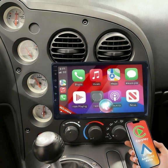 Gsuatey 9Inch Double Din Car Stereo Radio for Dodge Viper 2003-2006 with Wireless Carplay/Android Auto,Built-in GPS Bluetooth WiFi FM RDS DSP SWC + Backup Camera