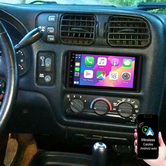 Gsuatey Android 13 Car Radio for Chevrolet Blazer 2003-2005 with Wireless Carplay Android Auto, 7 Inch IPS Touchscreen Stereo Support Bluetooth/GPS/WiFi/Backup Camera/SWC/FM