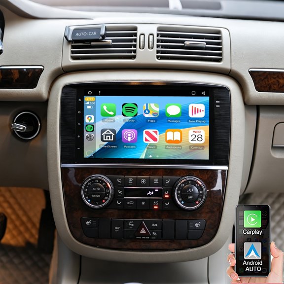 Gsuatey Android 15 Car Stereo Radio for Mercedes-Benz R Class 2006-2014 with Wireless CarPlay Android Auto, 9" HD Touchscreen Car Player Support Bluetooth WiFi GPS Navigation SWC Backup Camera
