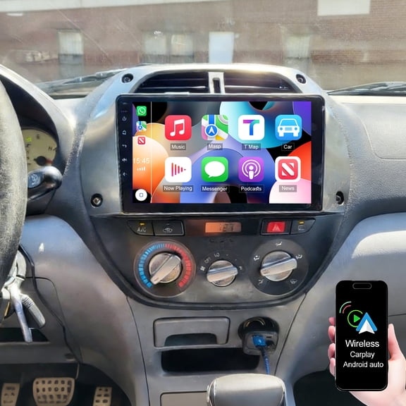 Gsuatey Android 15 Car Stereo Radio for Toyota RAV4 2001-2006, 9-Inch Touch Screen Car Player with Wireless Carplay/Android Auto WiFi Bluetooth RDS Mirror Link GPS Navigation Head Unit 4+64GB