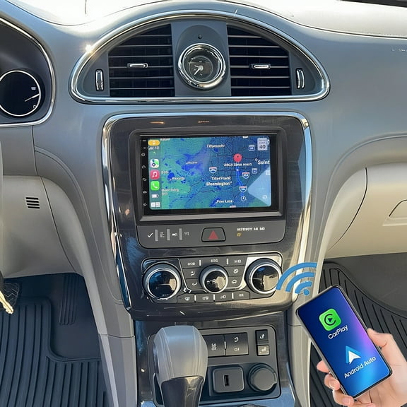 Gsuatey Android 15 Double Din Car Stereo for Buick Enclave 2013-2017 Car Radio with Wireless Carplay Android Auto GPS Navi WiFi Bluetooth SWC BT FM AM RDS Backup Camera