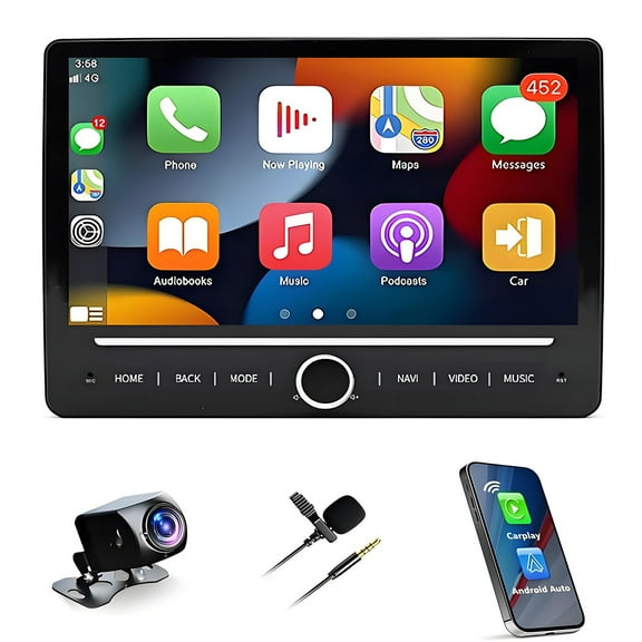Gsuatey Android 4G+64G Car Radio for Jeep Wrangler / Dodge RAM 1500 2500 3500 / Chrysler with Wireless Carplay Android Auto, 10" Touch Screen Car Stereo Bluetooth DSP FM/RDS GPS WiFi + AHD Camera