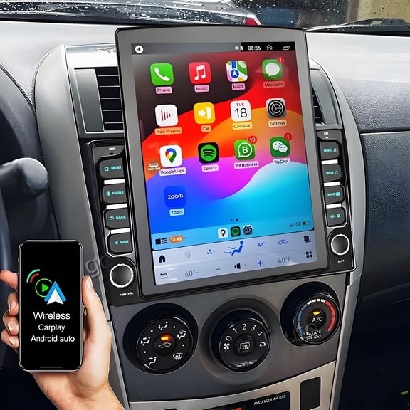 Gsuatey Android Car Radio Stereo for Toyota Corolla 2009-2013 Wireless Carplay Android Auto, 9.7 inch Touch Screen Bluetooth GPS WiFi FM Mirror Link + Backup Camera