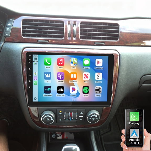 Gsuatey Android Car Stereo for Chevrolet Impala 2006-2012 Support Wireless Carplay & Android Auto, 10.1inch IPS Touchscreen Car Radio with Mirror Link Bluetooth WiFi FM/RDS SWC Backup Camera