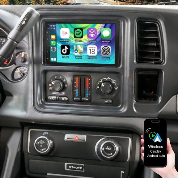 Gsuatey Android Double Din Car Stereo for GMC Yukon 2004-2006 with Wireless Carplay/Android Auto, 7 Inch HD Touchscreen Head Unit GPS WiFi Bluetooth SWC FM Backup Camera