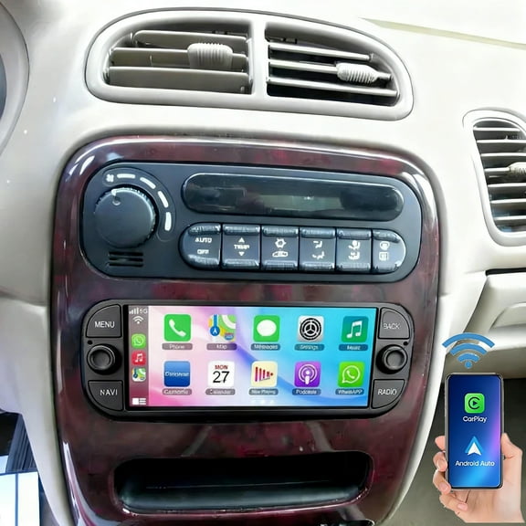 Gsuatey Car Radio for Chrysler Concorde 2002-2004, 6.86 inch Touch Screen Stereo Head Unit with Wireless Carplay Android Auto GPS Bluetooth WiFi SWC FM RDS Mirror Link Backup Camera