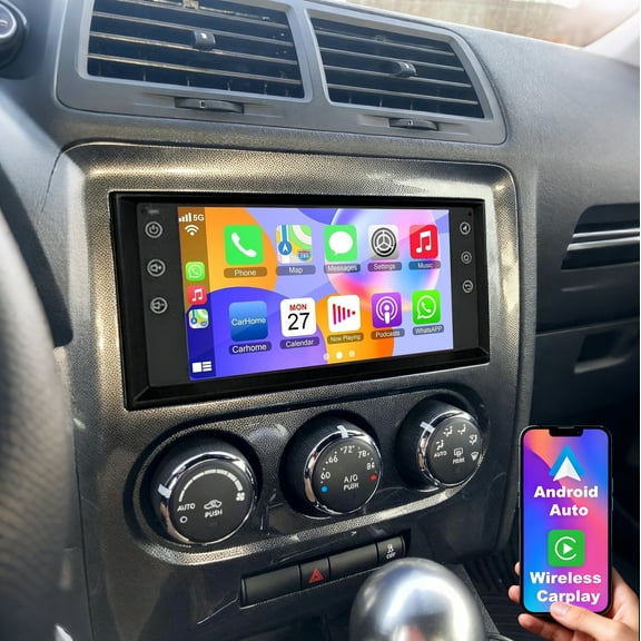 Gsuatey Car Radio for Dodge Challenger 2008-2014 with Wireless CarPlay Android Auto, Android 15 Head Unit Stereo Support Bluetooth,GPS Navigation,WiFi, FM,DSP, SWC with Backup Camera