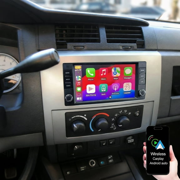 Gsuatey Car Radio for Dodge Dakota 2005-2011, 7" IPS Touch Screen Stereo Build-in GPS Wireless CarPlay/Android Auto Backup Camera/DSP/SWC Bluetooth 5G WiFi FM