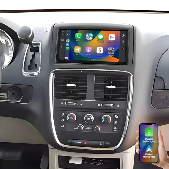 Gsuatey Car Radio for Dodge Grand Caravan 2008-2020 with Wireless Carplay Android Auto, 7" Touchscreen Bluetooth Car Stereo Support WiFi GPS Navigation USB SWC FM/RDS Backup Camera