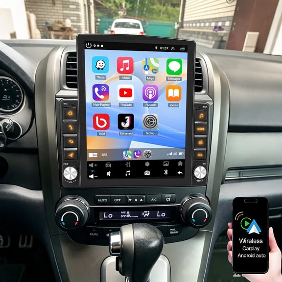 Gsuatey Car Radio for Honda CR-V 2007-2011 with Wireless CarPlay Android Auto,9.7" Touchscreen Android 15 Car Stereo with Mirror Link WiFi/GPS Bluetooth FM/RDS Backup Camera