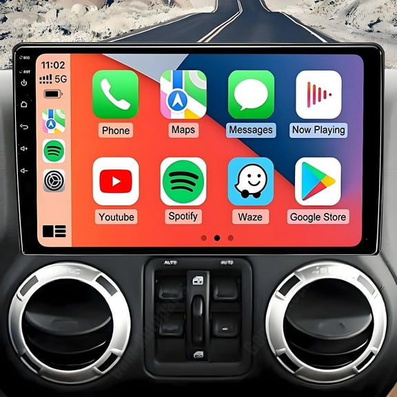 Gsuatey Car Radio for Jeep Wrangler JK 2007-2010 with Wireless Carplay Android Auto, 9 inch Touch Screen Stereo Head Unit GPS Bluetooth WiFi SWC FM RDS Mirror Link Backup Camera