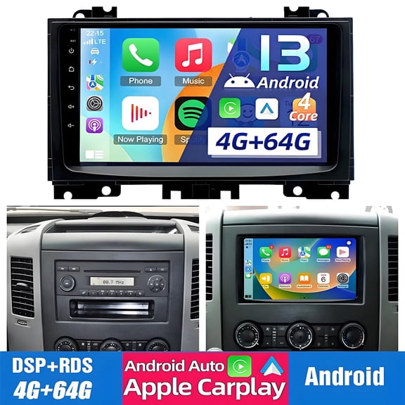 Gsuatey Car Radio for Mercedes-Benz Sprinter 2006-2017, Android 13 Car Stereo Support Carplay Android Auto with GPS Navigation Weather Display Bluetooth
