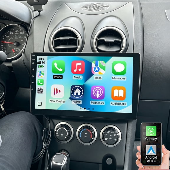 Gsuatey Car Radio for Nissan Rogue 2008-2013 with Wireless Carplay Android Auto, 10.1" Touch Screen Android Stereo Support Bluetooth EQ FM/RDS GPS WiFi Split Screen SWC Backup Camera