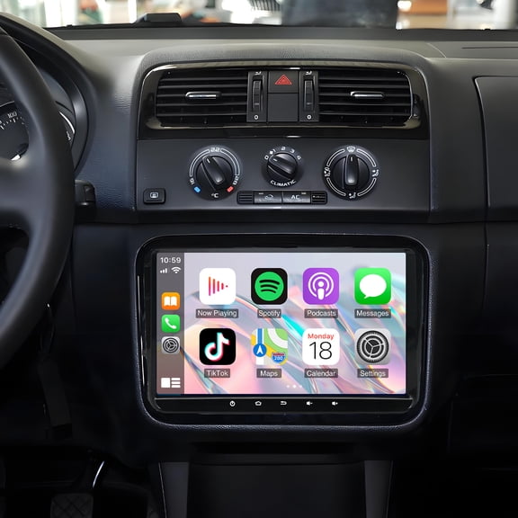 Gsuatey Car Radio for Skoda Fabia 2007-2014 with Wireless Carplay Android Auto, Android Car Stereo GPS Navigation 7 Inch Touch Screen Bluetooth WiFi Mirror Link FM SWC Rear View Camera