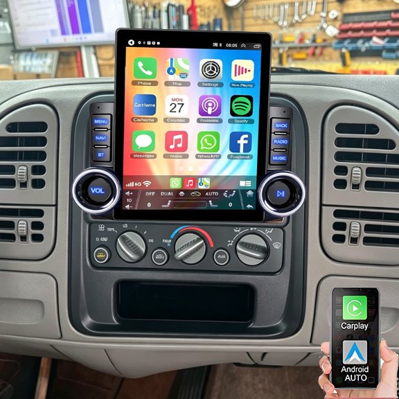 Gsuatey Car Radio Stereo for Chevrolet Avalanche 2003-2006, 9.7" HD Touchscreen Android Stereo Support Wireless CarPlay Android Auto 5GWiFi GPS Navigation Bluetooth FM/RDS AHD Backup Camera