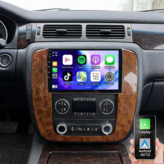 Gsuatey Car Radio Stereo for Chevy Tahoe Suburban Avalanche GMC Sierra Yukon Acadia 2006-2014 with Wireless Carplay Android Auto Bluetooth Navigation Touchscreen GPS FM Backup Camera