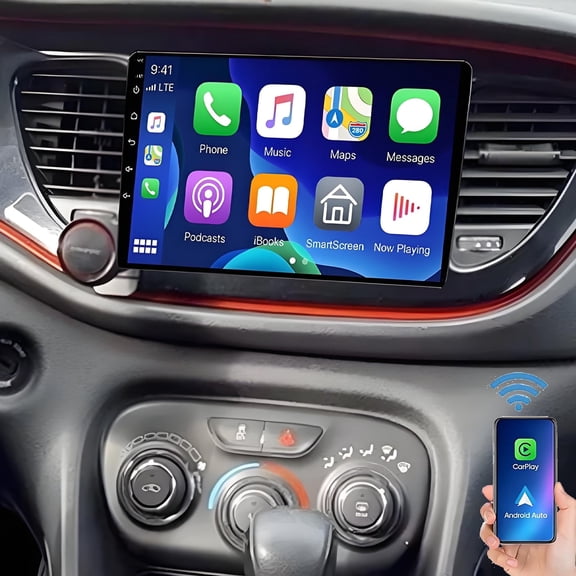 Gsuatey Car Radio Stereo for Dodge Dart 2012-2016, 9" Touch Screen Head Unit with Wireless CarPlay Android Auto/2+64G /GPS Navigation/Bluetooth/FM/RDS Radio/HD Backup Camera