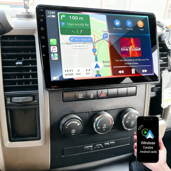 Gsuatey Car Radio Stereo for Dodge Ram 1500/2500/3500 2006-2012, Wireless CarPlay Android Auto 10.1 Inch IPS Touch Screen Android 13 GPS Head Unit WiFi Bluetooth DSP Audio HD Rear Camera