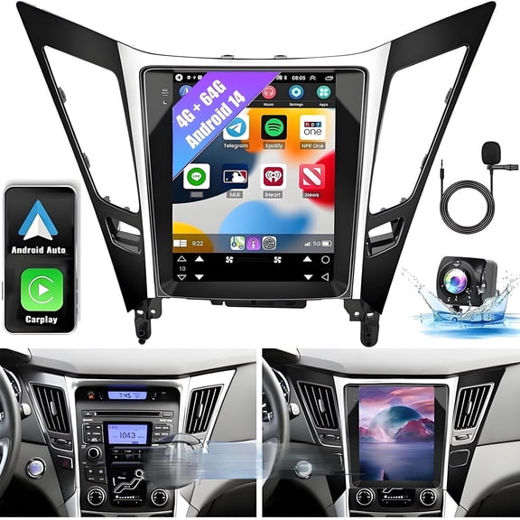 Gsuatey Car Radio Stereo for Hyundai Sonata 2010-2015 with Wireless Carplay Android Auto, 9.7 HD Touch Screen with GPS Navigation,WiFi,Bluetooth,FM/RDS Radio,HiFi,SWC