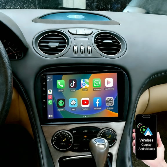 Gsuatey Car Radio Stereo for Mercedes Benz SL R230 SL350 SL500 SL300 2005-2012 with Carplay and Android Auto Android 13 Head Unit GPS Navigation,4 64GB