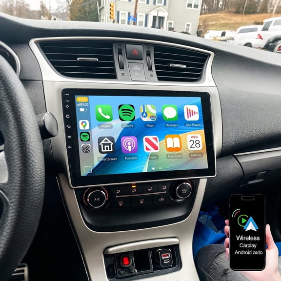 Dexico Car Radio Stereo for Nissan Sentra Sylphy 2013-2018, Upgrade 10 Inch HD Touchscreen Android 13 Head Unit with Wireless CarPlay Android Auto WiFi DSP GPS AM FM SWC Backup Camera