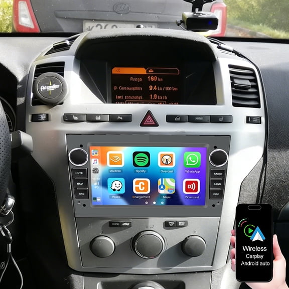 Gsuatey Car Radio Stereo for Opel Zafira 2005-2011 with Wireless Carplay & Android Auto, 7 Inch QLED Touch Screen Car Radio with WiFi GPS FM/SWC Bluetooth Backup Camera