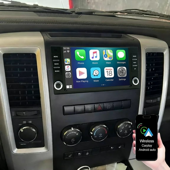 Gsuatey Car Radio Stereo for RAM 1500 2500 3500 2009-2012, 2+32G Android 13 Touch Screen Head Unit with Wireless CarPlay Android Auto Bluetooth FM WiFi GPS Navigation Backup Camera