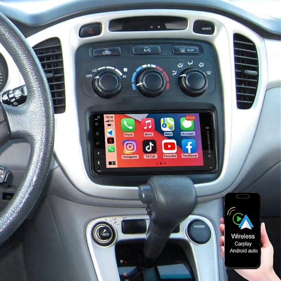 Gsuatey Car Radio Stereo for Toyota Highlander 2001-2007, Android 7" Touch Screen Head Unit with Wireless Carplay and Android Auto 5G WiFi GPS Bluetooth FM SWC Backup Camera