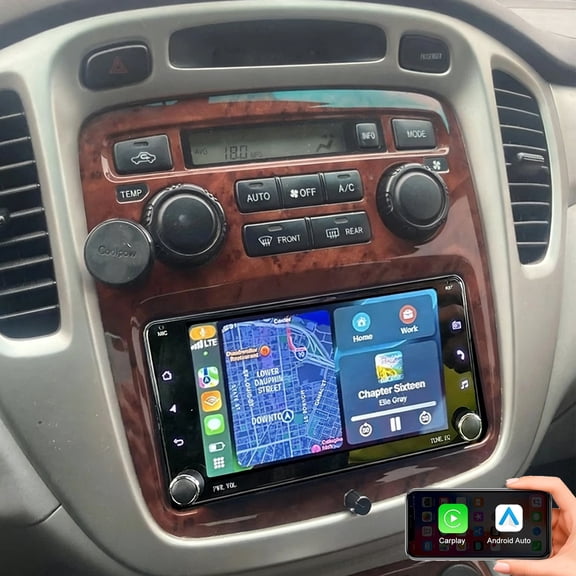 Gsuatey Car Radio for Toyota Highlander 2000-2007, Car Stereo with Wireless CarPlay Android Auto, 7" 1080P HD IPS Touch Screen,Bluetooth,FM/RDS,GPS WiFi MirrorLink Backup Camera