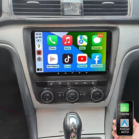 Gsuatey Car Radio for VW Passat NMS 2012-2014 with Wireless Carplay and Android Auto, 9 inch IPS Touchscreen Stereo DSP FM Bluetooth WiFi GPS SWC Backup Camera