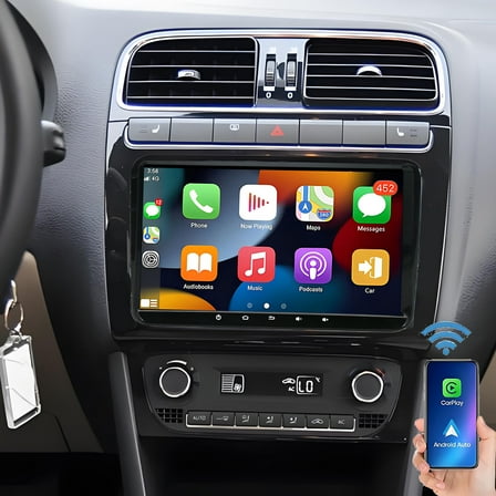 Gsuatey Car Radio for VW Polo 2011-2018 with Wireless CarPlay Android Auto, 7 inch Touch Screen Head Unit GPS Navigation Bluetooth WiFi DSP SWC FM/AM + Backup Camera