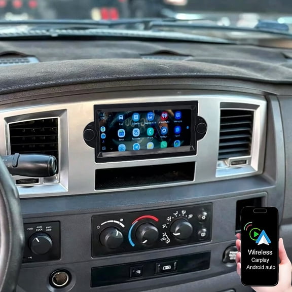Gsuatey Car Radio for Dodge Ram 2006-2008, 6.68" IPS Touchscreen with Wireless CarPlay Android Auto Bluetooth FM/RDS WiFi GPS 1080P Backup Camera