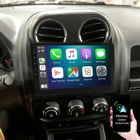 Gsuatey Car Radio for Jeep Compass 2009-2017, 10 Inch Stereo Support Wireless Carplay/Android Auto,GPS Navigation& Bluetooth,WiFi Backup Camera & SWC
