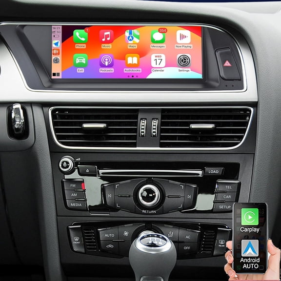 Gsuatey Car Stereo for Audi A5 2009-2015 Low-configuration with Wireless CarPlay Android Auto, 8.9inch Touch Screen Support GPS FM/RDS Mirror Link Wifi Bluetooth Retain Original Amplifer