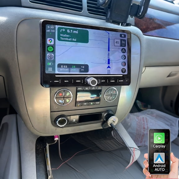 Gsuatey Car Stereo for Chevrolet Silverado 2007-2013 with Wireless Carplay/Android Auto, 10" Touch Screen Android Car Stereo Support GPS Navigation WiFi Bluetooth FM/RDS Mirror Link SWC Backup Camera
