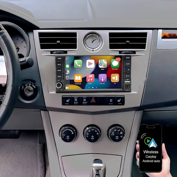 Gsuatey 4G+64G Android Car Stereo for Chrysler Sebring 2007-2010 with Wireless Carplay Android Auto, 7inch Touch Screen Car Radio with Bluetooth FM Radio GPS WiFi Mirror Link Backup Camera