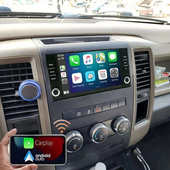 Gsuatey Car Stereo for Dodge Ram 2009-2011, 7 inch Touch Screen Radio with Wireless Carplay Android Auto with Bluetooth WiFi FM GPS Navigation Backup Camera