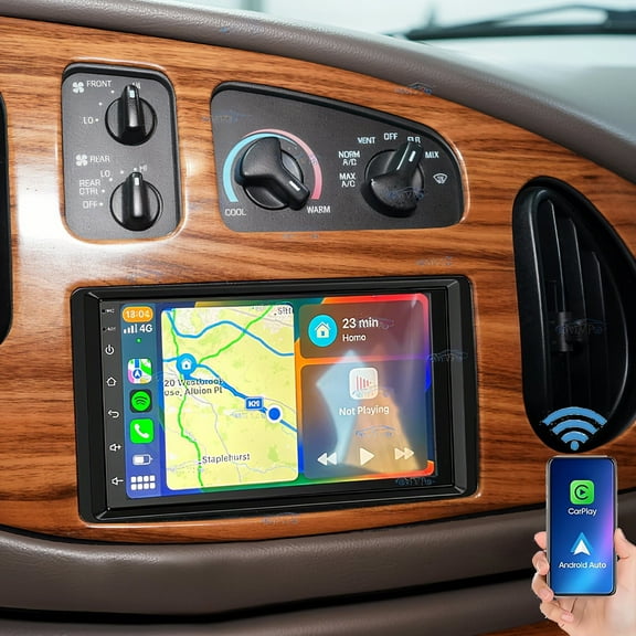 Gsuatey Car Stereo for Ford E150 E250 E350 1998-2008 with Wireless Carplay Android Auto, 7 Inch HD Touchscreen with GPS WiFi Bluetooth FM/RDS Radio EQ DSP SWC Backup Camera