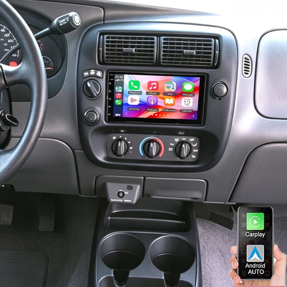 Gsuatey Car Stereo for Ford Ranger 1998-2006, 7inch Touch Screen Car Radio Built-in Wireless CarPlay Android Auto Bluetooth GPS Navigation FM/RDS WiFi SWC Backup Camera MIC