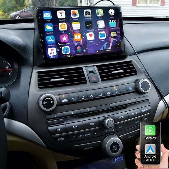 Gsuatey Car Stereo for Honda Accord 2008-2013 with Wireless Carplay Android Auto, 10 Inch HD Touch Screen 2+64G Android 15 Car Radio Receiver GPS Navi Bluetooth WiFi Bluetooth SWC AHD Backup Camera