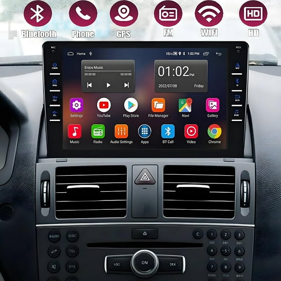 Gsuatey Car Stereo for Mercedes Benz W204 S204 2006-2011 Support Wireless Carplay Android Auto with 9 Touchscreen 2+32G HiFi WiFi GPS Navigation Radio