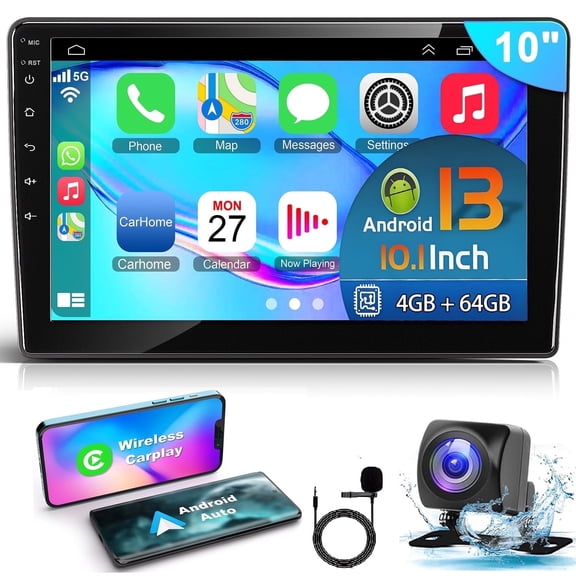 Gsuatey Car Stereo Radio 4G+64G Android 13 for Chevy Chevrolet Silverado Tahoe Equinox GMC Sierra Yukon with CarPlay Android Auto GPS Navi WiFi Bluetooth FM