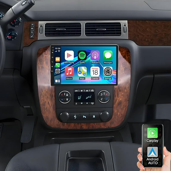 Gsuatey Car Stereo Radio for Chevrolet Silverado Impala Tahoe GMC Sierra Yukon 2007-2019 with Wireless CarPlay Android Auto, 9 Inch HD Touchscreen with GPS WiFi Bluetooth FM/RDS SWC Backup Camera