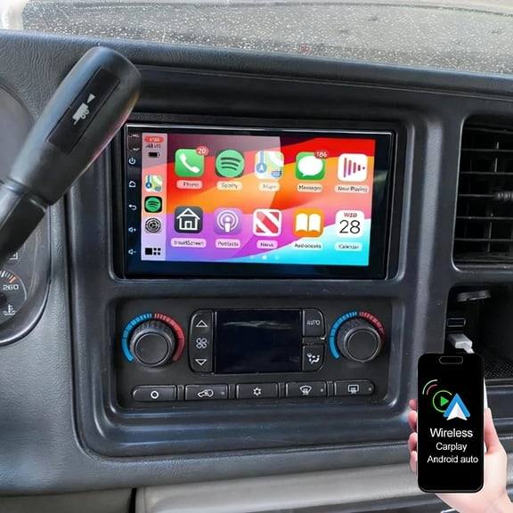 Gsuatey Car Stereo Radio for Chevy Suburban 1500 2500 3500 2003-2006 with Wireless Carplay Android Auto, 7" Touchscreen Head Unit GPS Navigation Bluetooth WiFi FM/RDS EQ-32 Backup Camera