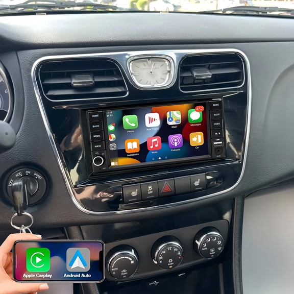Gsuatey Car Stereo Radio for Chrysler 200 2011-2014 with 7inch IPS Touch Screen Wireless Carplay Android Auto DSP EQ Bluetooth WiFi FM RDS GPS MirrorLink Backup Camera